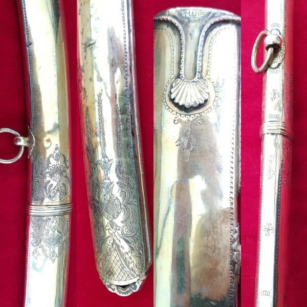 * * A Fantastic Silver mounted 19th C. Ottoman Shamshir  with original silver scabbard. Ref 9006.